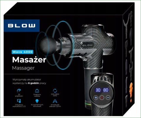 PISTOLET DO MASAŻU PLECÓW CIAŁA STÓP MASAŻER MASSAGE GUN PRO 10 KOŃCÓWEK