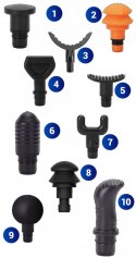 PISTOLET DO MASAŻU PLECÓW CIAŁA STÓP MASAŻER MASSAGE GUN PRO 10 KOŃCÓWEK