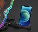 PODSTAWKA PODKŁADKA CHŁODZĄCA REGULOWANA 9-17'' LED RGB 2x USB POD LAPTOPA