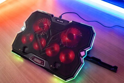 PODSTAWKA PODKŁADKA CHŁODZĄCA REGULOWANA 9-17'' LED RGB 2x USB POD LAPTOPA