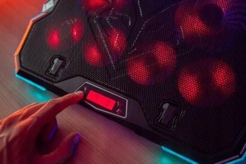 PODSTAWKA PODKŁADKA CHŁODZĄCA REGULOWANA 9-17'' LED RGB 2x USB POD LAPTOPA