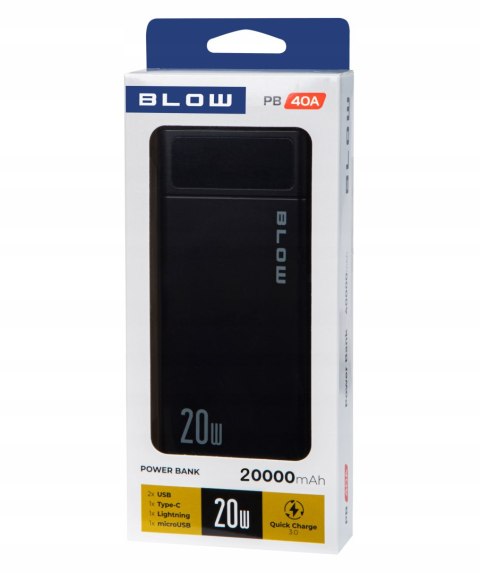 POWERBANK 20000 mAh 22,5W POWER BANK QC PD USB-C SZYBKI BEZPIECZNY POJEMNY