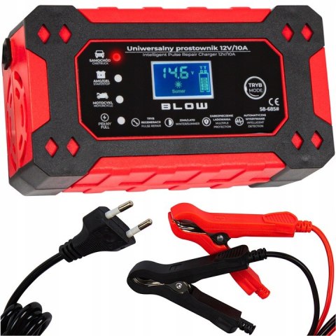 PROSTOWNIK ŁADOWARKA DO AKUMULATORA LCD 12V 10A FUNKCJA NAPRAWY AUTOMAT