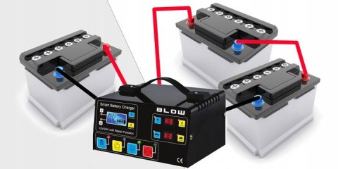 PROSTOWNIK SAMOCHODOWY AUTOMATYCZNY Z FUNKCJĄ NAPRAWY AKUMULATORÓW 12V 24V