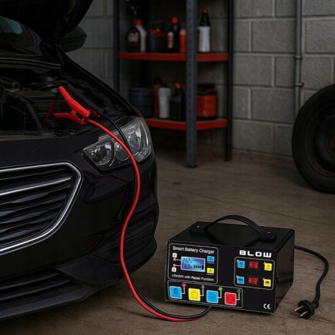 PROSTOWNIK SAMOCHODOWY AUTOMATYCZNY Z FUNKCJĄ NAPRAWY AKUMULATORÓW 12V 24V