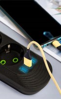 PRZEDŁUŻACZ LISTWA ZASILAJĄCA WŁĄCZNIK 3x USB 5 GNIAZD 5m UZIEMIENIE CZARNY
