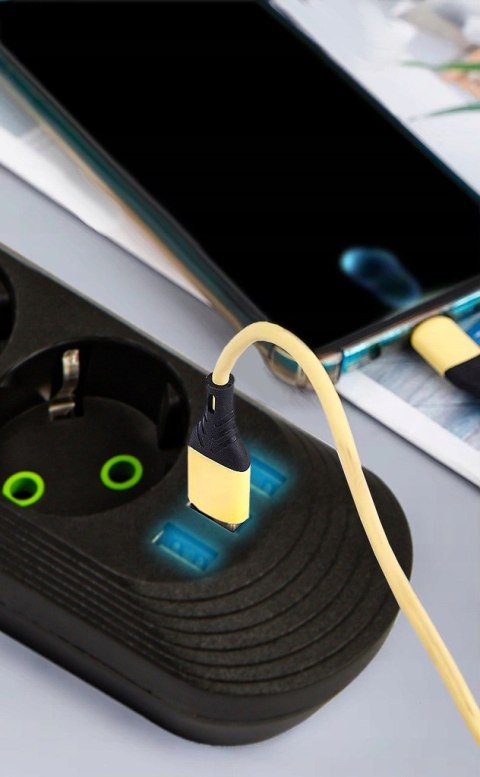 PRZEDŁUŻACZ LISTWA ZASILAJĄCA WŁĄCZNIK 3x USB 5 GNIAZD 5m UZIEMIENIE CZARNY