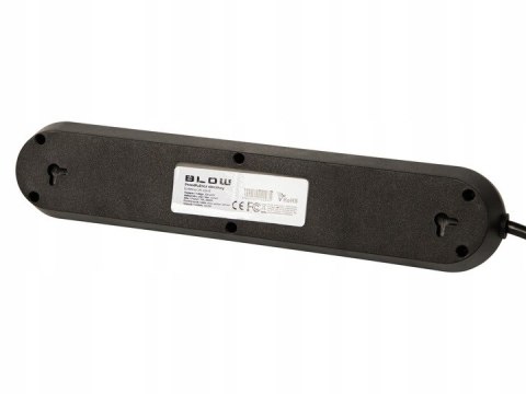 PRZEDŁUŻACZ LISTWA ZASILAJĄCA WŁĄCZNIK 3x USB 5 GNIAZD 5m UZIEMIENIE CZARNY