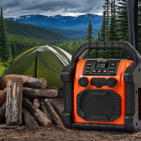 RADIO BUDOWLANE FM 20W RMS BLUETOOTH 5.1 POWERBANK USB-C AUX LED IP55