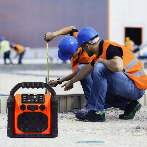 RADIO BUDOWLANE FM 20W RMS BLUETOOTH 5.1 POWERBANK USB-C AUX LED IP55