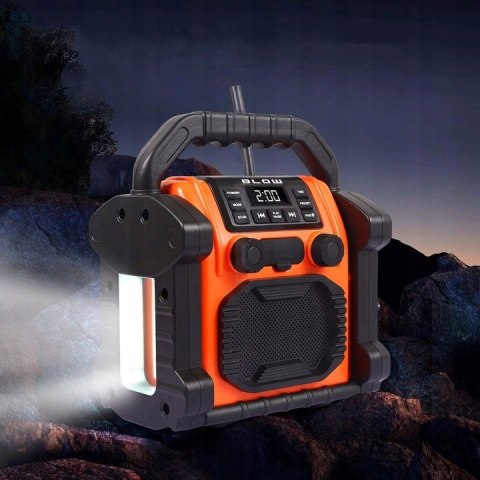 RADIO BUDOWLANE FM 20W RMS BLUETOOTH 5.1 POWERBANK USB-C AUX LED IP55
