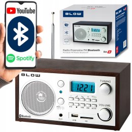 RADIO KUCHENNE BLUETOOTH PRZENOŚNE RETRO LCD ANTENA FM USB SD ZEGAR BUDZIK