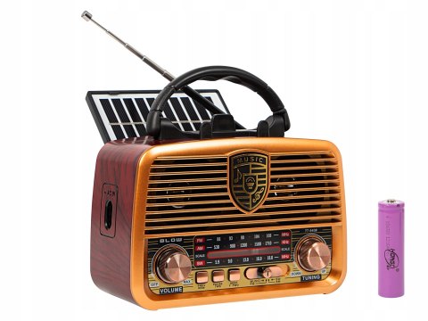 RADIO KUCHENNE PRZENOŚNE RETRO NA BATERIE SOLARNE BLUETOOTH ANTENA UCHWYT