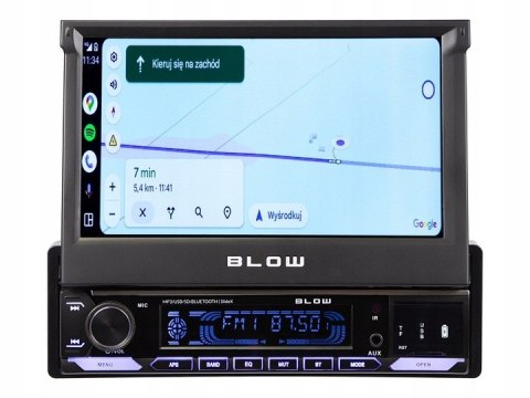 RADIO SAMOCHODOWE 1-DIN 7 CALI WYSUWANY DOTYKOWY EKRAN CARPLAY ANDROID AUTO