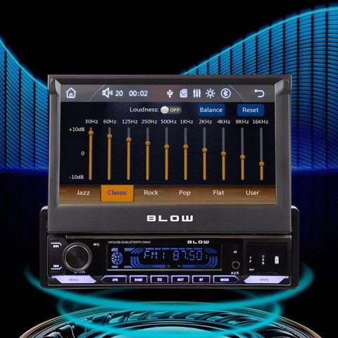 RADIO SAMOCHODOWE 1-DIN 7 CALI WYSUWANY DOTYKOWY EKRAN CARPLAY ANDROID AUTO