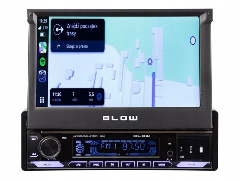 RADIO SAMOCHODOWE 1-DIN 7 CALI WYSUWANY DOTYKOWY EKRAN CARPLAY ANDROID AUTO