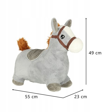 SKOCZEK DLA DZIECI GUMOWY DO SKAKANIA KOŃ KONIK Z MIĘKKIM POKROWCEM POMPKA