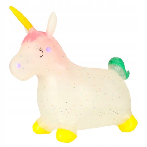 SKOCZEK GUMOWY DLA DZIECI JEDNOROŻEC DO SKAKANIA DMUCHANY Z POMPKĄ 47cm