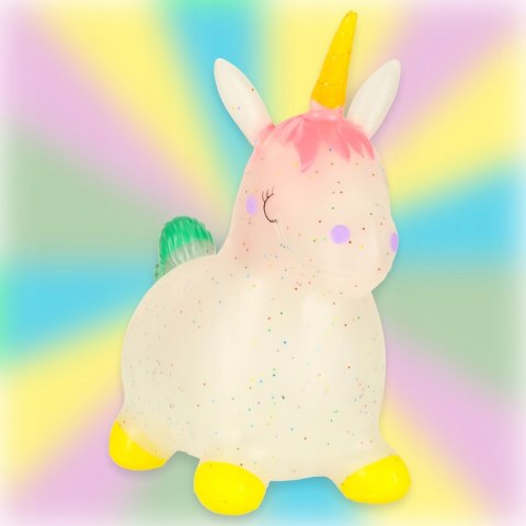 SKOCZEK GUMOWY DLA DZIECI JEDNOROŻEC DO SKAKANIA DMUCHANY Z POMPKĄ 47cm