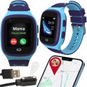 SMARTWATCH ZEGAREK DLA DZIECI SIM TELEFON WIDEOROZMOWY GPS SMS NIEBIESKI