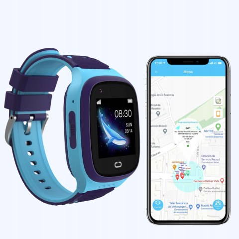 SMARTWATCH ZEGAREK DLA DZIECI SIM TELEFON WIDEOROZMOWY GPS SMS NIEBIESKI