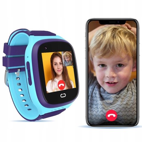 SMARTWATCH ZEGAREK DLA DZIECI SIM TELEFON WIDEOROZMOWY GPS SMS NIEBIESKI