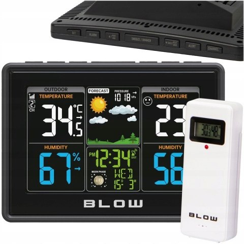 STACJA POGODY BEZPRZEWODOWA POGODOWA METEO TERMOMETR HIGROMETR BAROMETR LED
