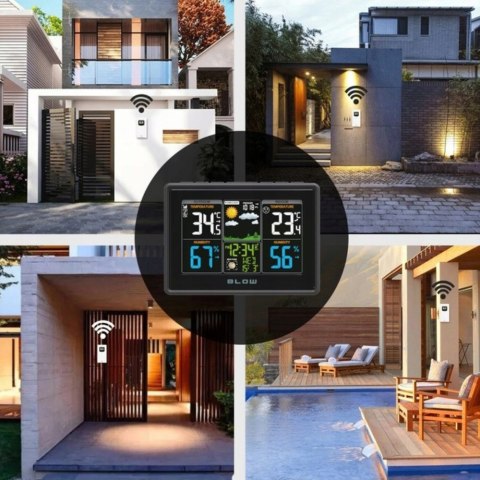 STACJA POGODY BEZPRZEWODOWA POGODOWA METEO TERMOMETR HIGROMETR BAROMETR LED