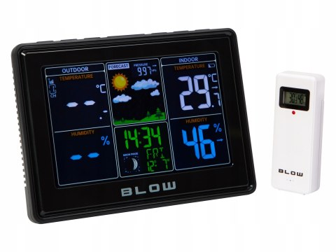 STACJA POGODY BEZPRZEWODOWA POGODOWA METEO TERMOMETR HIGROMETR BAROMETR LED