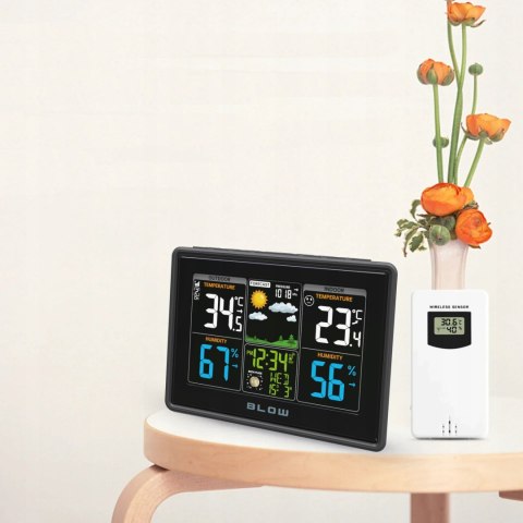 STACJA POGODY BEZPRZEWODOWA POGODOWA METEO TERMOMETR HIGROMETR BAROMETR LED