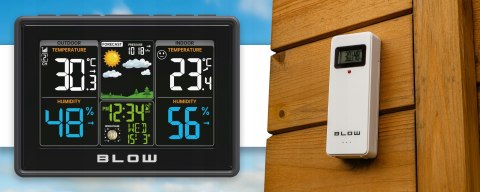 STACJA POGODY BEZPRZEWODOWA POGODOWA METEO TERMOMETR HIGROMETR BAROMETR LED