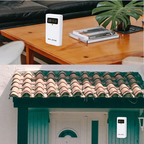 STACJA POGODY BEZPRZEWODOWA POGODOWA TERMOMETR HIGROMETR BAROMETR ZEGAR LED