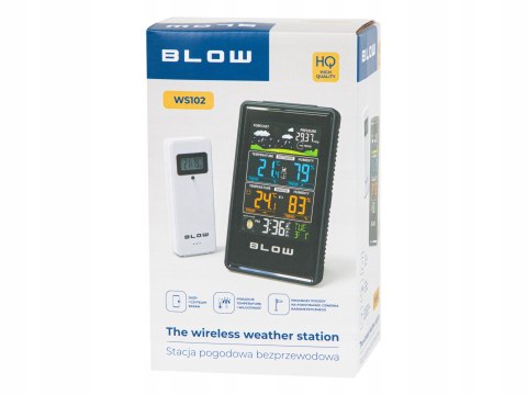 STACJA POGODY BEZPRZEWODOWA POGODOWA TERMOMETR HIGROMETR BAROMETR ZEGAR LED