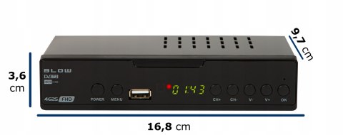 TUNER DEKODER DVB-T2 TV NAZIEMNEJ H.265 HEVC FULL HD USB HDMI PILOT BATERIE