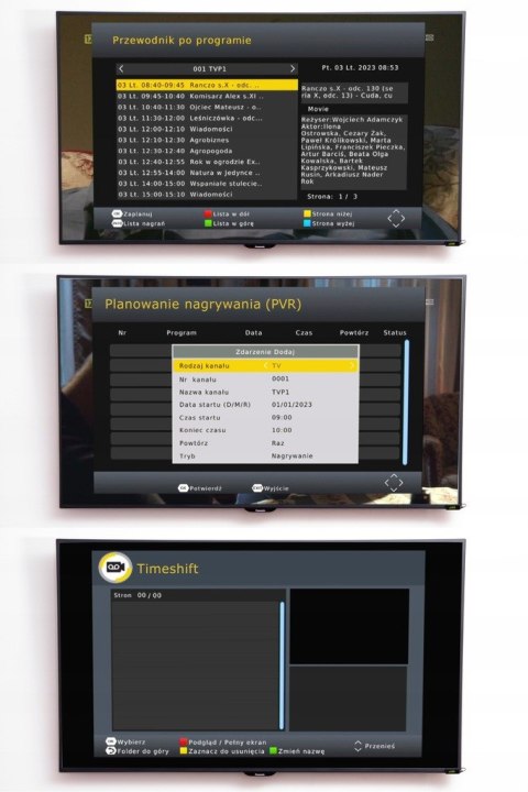 TUNER DEKODER DVB-T2 TV NAZIEMNEJ H.265 HEVC FULL HD USB HDMI PILOT BATERIE