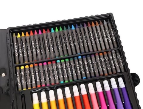 Duży Zestaw Artystyczny do Malowania Rysowania w Walizce 168el Duży Zestaw Artystyczny do Malowania Rysowania w Walizce 168el