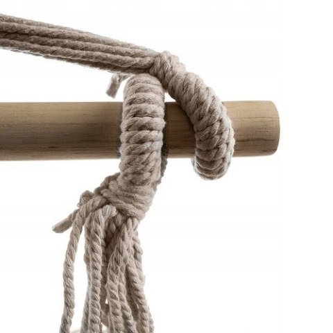 Fotel Wiszący Krzesło Brazylijskie Huśtawka Hamak Ogrodowy Poduszki Beżowe