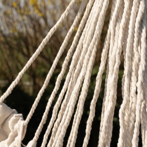 Fotel Wiszący Krzesło Brazylijskie Huśtawka Hamak Ogrodowy Poduszki Beżowe