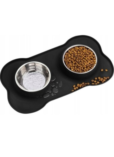 Miska dla Psa Kota Podwójna Metalowa Antypoślizgowa Podstawka