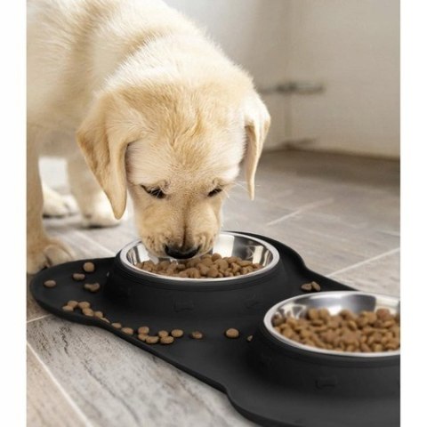 Miska dla Psa Kota Podwójna Metalowa Antypoślizgowa Podstawka