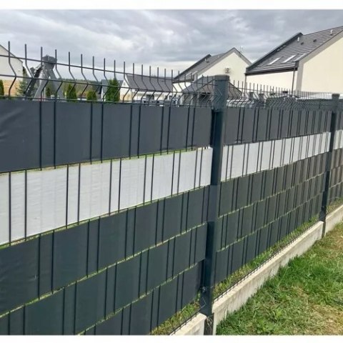 Osłona Taśma Ogrodzeniowa na Ogrodzenie Płot Szara 19cmx35m 450g 25 Klipsów Osłona Taśma Ogrodzeniowa na Ogrodzenie Płot Szara 19cmx35m 450g 25 Klipsów