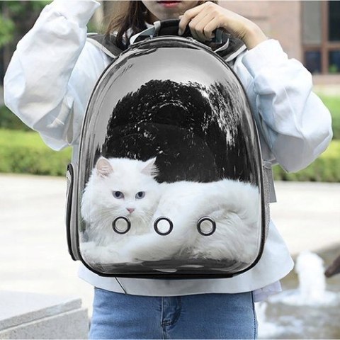 Torba Plecak Transporter dla Kota Małego Psa z Otworami Przezroczysty Mocny