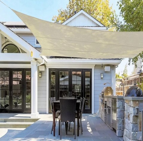 Zaciemniacz Żagiel Przeciwsłoneczny Ogrodowy Wodoodporny 3x4 m Beż