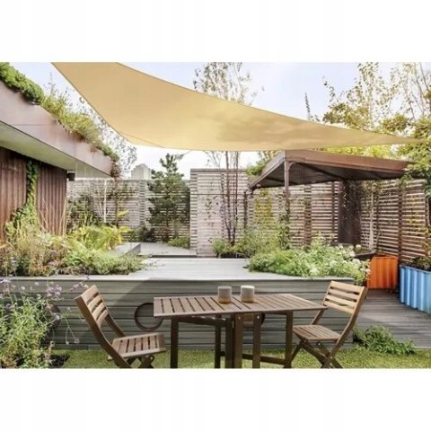 Zacieniacz Żagiel Przeciwsłoneczny Ogrodowy Wodoodporny 3x3x3 m Beż Zacieniacz Żagiel Przeciwsłoneczny Ogrodowy Wodoodporny 3x3x3 m Beż