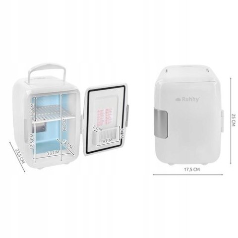Lodówka Samochodowa Turystyczna 2w1 12V 220-240 V Przenośna Mini Biała