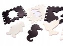 Mata Edukacyjna Piankowe Puzzle 114x114 x1 cm 25 elementów Czarne