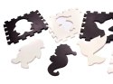 Mata Edukacyjna Piankowe Puzzle 114x114 x1 cm 25 elementów Czarne