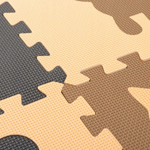 Mata Edukacyjna Piankowe Puzzle 85x85 cm 9 elementów Brązowe